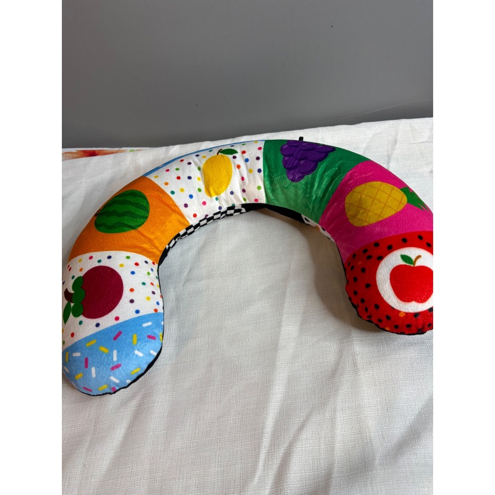 High Contrast Tummy Time Pillow Infant Sensory Plush Support Fruit Animal Print